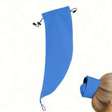 Cubierta de cabello impermeable adecuada para cabello largo, gorro de ducha con corona, protector de cola de caballo, secado rápido, ideal para piscina, viaje, ducha, gimnasio, playa - azul - Ver 9
