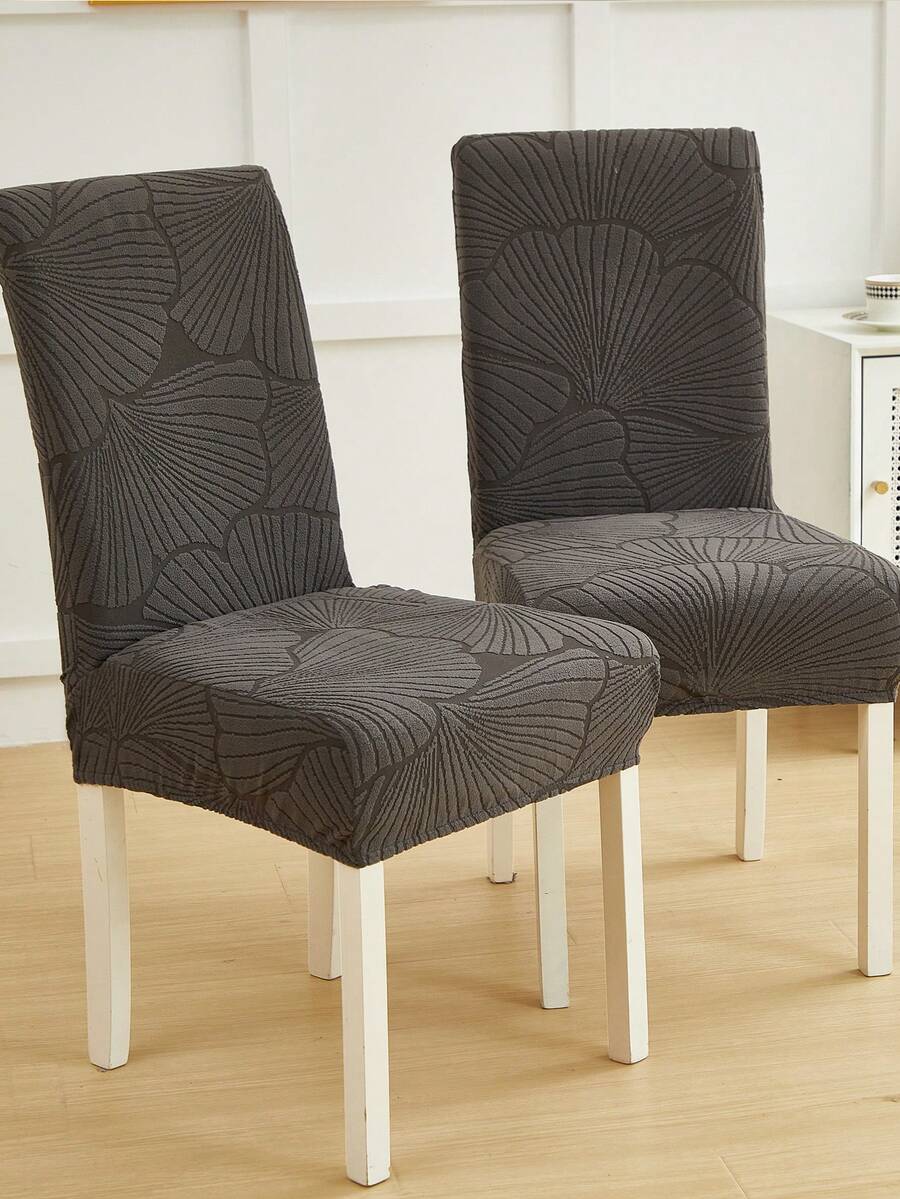 1/4/6/8pcs Removable Plush Velvet Shell Pattern Full Coverage Stretch Chair Covers, Suitable For Dining Room, Bedroom, Living Room Home Decor, Holiday Party Decoration
