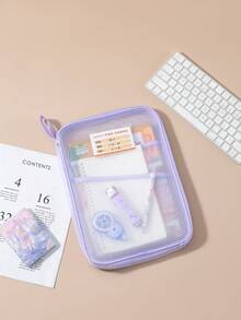 1个加厚网眼学校科目袋，大容量试卷/文件整理袋 - 彩色 - 查看 6