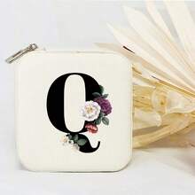 个性化首字母伴娘首饰盒 个性化花卉旅行首饰盒 婚礼新娘派对礼物 - 白色 - 查看 41