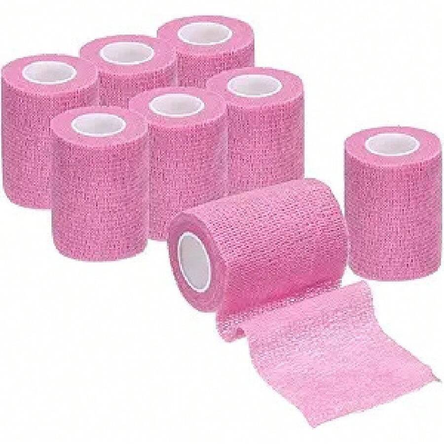[Free Shipping]Self-Adhesive Bandage Wrapping, Breathable Adhesive Bandage Roll, Sports Elastic Self-Adhesive Wrapping, Suitable For Sports Injuries, Wrist, Knee, Ankle Sprains And Swelling (Pink). - A - View 1