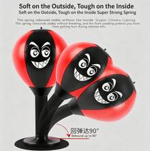 Desktop Boxing Speed Ball For Adults, Stress-Relief Gadget, Stress-Relief Boxing Speed Ball - [Upgraded Version] Red + Air Pump + Suction Cup Pressure Valve - View 3