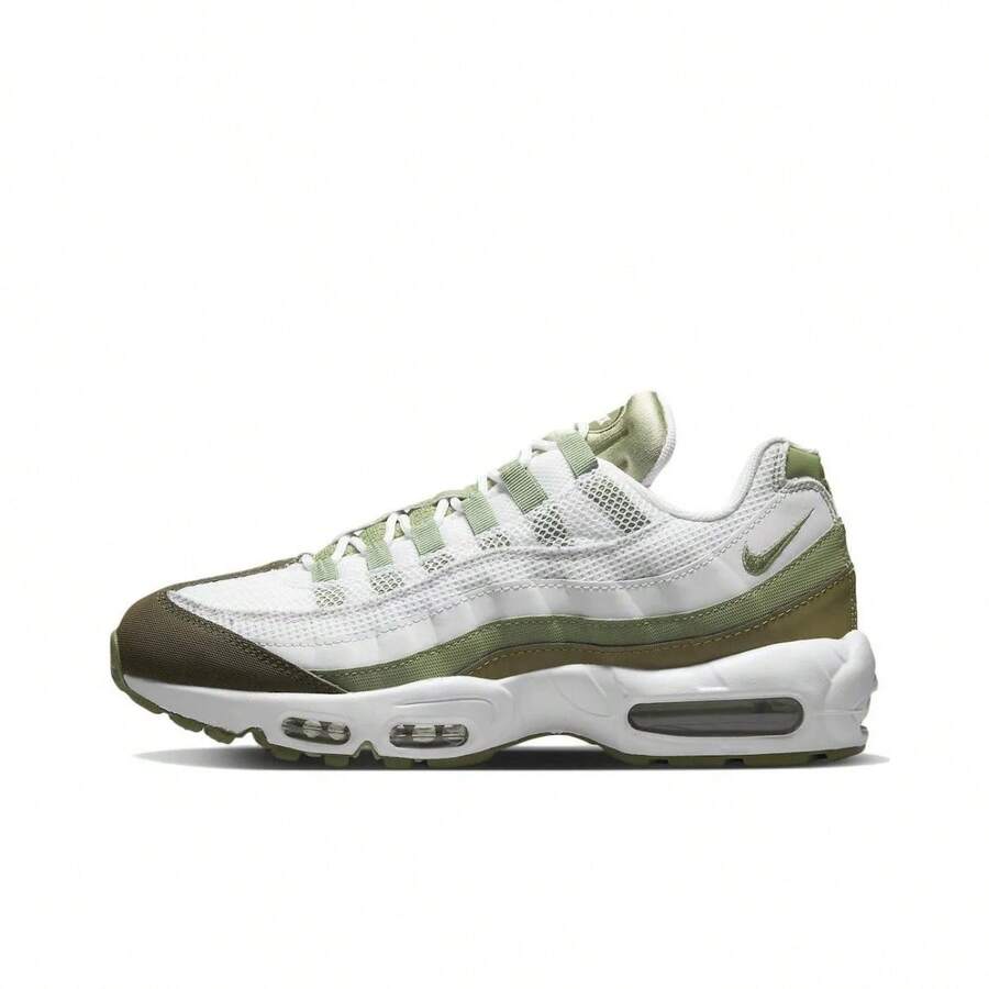 Nike Air Max 95 Mesh And Leather Low-Top Casual Shoes, Unisex, Comfortable, Versatile, And Durable. Available In White And Green. - FD0780-100 - View 1
