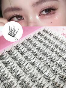 Bộ 14 hàng mi giả riêng lẻ, độ dài hỗn hợp 10-12mm, kiểu dáng tự nhiên, mềm mại, có thể tái sử dụng, tự nối mi cho vẻ ngoài tự nhiên hàng ngày. - Xem 5