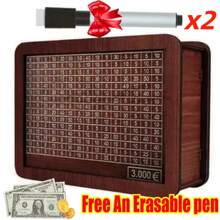 2pcs/Set Piggy Bank Set (1 Piggy Bank + 1 Marker Pen), Available In 1000/3000/10000 Euro Sizes, High-Quality Wooden Reusable Money Saving Box With Numeric Counter For Coins And Bills, Perfect Gift For Friends And Family, Suitable For Thanksgiving And Various Occasions - Piggy Bank - View 13