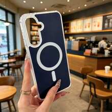 Funda de carga magnética compatible con Samsung Galaxy S26 Ultra, S25 Ultra, S25 FE, A57, A37, A17, A56, A36, A26, A16, A15, A35, A55, cubierta protectora delgada de acrílico - Azul - Ver 2