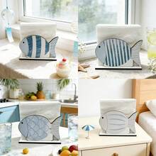 1/5 piezas Soporte de servilletas de madera con diseño de faro, estrella de mar y concha, en estilo náutico. Organizador vertical de toallas de papel para la cocina, mesa de comedor, decoración de playa y hogar. Solución de almacenamiento minimalista y moderna para la mesa. Regalo perfecto para inauguración de casa y organización del hogar. - Multicolor - Ver 14