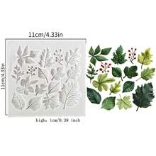 叶子硅胶模具，适用于DIY生日装饰、树脂、粘土、蜡烛、树脂工艺品、聚合物粘土、石膏以及其他家居装饰和礼品制作。 - 1個灰色16孔也模具 - 查看 7
