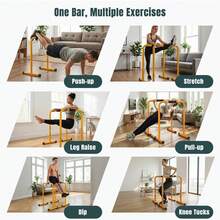 Dip Station Heavy Duty Fitness Workout Stand Push Up Bar For Home Gym Office Patio - Yellow - View 7
