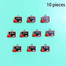 5/10 chiếc trang sức thủ công hình bảng chữ cái ABC, mặt dây chuyền, bông tai, vòng cổ, vòng tay, phụ kiện túi xách bằng nhựa, đồ thủ công tự làm. - Nhiều màu - Xem 10