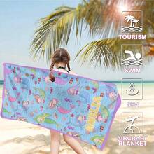 Personalized Children's Beach Towel, Customized Exclusive Letter Combination And Fun Beach Pattern Design, Adult Exclusive Personalized Beach Towel Suitable For Beach, Pool, Bathroom, Exclusive Gift - Multicolor - View 7