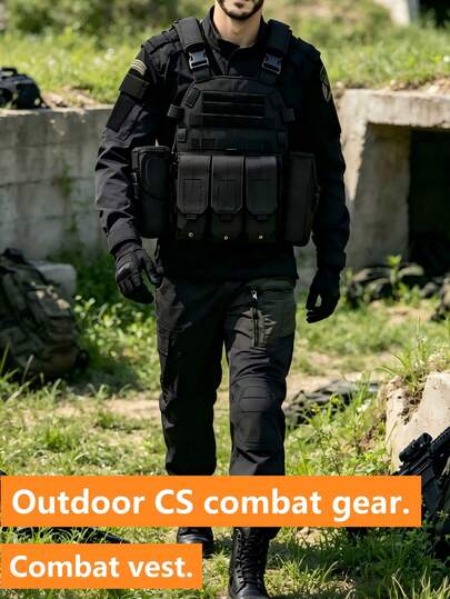 Tactical Vest Lightweight Multifunctional Training Vest Black Outdoor CS Wargame Equipment For Men