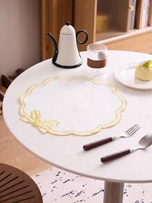 1/2/4/6/12pcs Wavy Lace Embroidered Napkins, Solid Color Bow Tie Placemats, Fresh Minimalist Style For Kitchen, Dining Table, Water Cup, Bowl, Plate Non-Slip Pads, Suitable For Holidays, Parties, Birthdays, Weddings, Banquets, Office Desks, Coffee Tables, Home Decor, All Seasons Photography Backdrop - Yellow - View 7