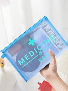 Nécessaire de malha com logo "Medication" em azul-petróleo brilhante, estojo portátil, bolsa de maquiagem, organizador de cuidados com a pele, item essencial para viagens, volta às aulas, material escolar, presente para madrinhas, presente de Dia das Mães, presente de aniversário, presente para amigos e professores, bolsa para guardar medicamentos, organizador de banheiro, porta-joias, porta-batom e porta-maquiagem, nécessaire para estudantes, presente para esposa, família, amigos e colegas de trabalho. - Multicolorido - Ver 10