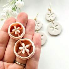2pcs Seashell Shaped Polymer Clay Cutter | Ocean Creature Shaped Mold, Polymer Clay Tools | Jewelry Making Tools | Earring DIY | Embossing Clay Tools - Apricot - View 5