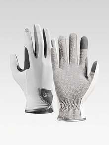 GOLOVEJOY 1 Paar hochwertige professionelle Reiterhandschuhe für Damen und Herren, rutschfest und atmungsaktiv, für Training & Wettkampf, Touchscreen-Design, strapazierfähige Reitausrüstung, Golfhandschuhe mit hohem Grip, geeignet für alle Jahreszeiten, professionelle tägliche Reitausrüstung, atmungsaktives Mesh-Design für langes Tragen ohne Schwitzen - Verschiedenfarbig - Übersicht 18