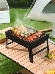 1pc Foldable Portable Iron Charcoal Grill, Suitable For Camping, Outdoor BBQ, Picnic, Travel And Other Outdoor Cooking And Grilling - Multicolor - View 4