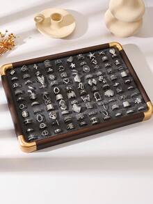 Bộ nhẫn điều chỉnh được bằng thép không gỉ 4/6/8/12 chiếc, với các họa tiết sao biển, mặt trời, lá cây, trái tim, hoa và hình học, đóng gói hộp kín, kiểu dáng ngẫu nhiên, thích hợp cho nữ đeo hàng ngày hoặc làm quà tặng. - Bạc - Xem 2