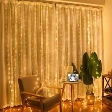 1 Pack LED Classic Style Fairy Window Curtain Lights, USB Powered With Remote Control, Multiple Lighting Modes, Suitable For Wedding, Christmas, Halloween, Ramadan, Valentine's Day, Bedroom, Indoor Decor - Warm White/Multi-Color/White/Pink/Blue/Purple (Remote Control Batteries Not Included) - USB Curtain Light String - View 30