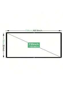 ZZPQVT 80-Inch, 72-Inch, 100-Inch Projection Screen, Portable Foldable Projection Screen 16:9 4K 3D, Suitable For Home Theater, Camping And Entertainment Activities, With Carrying Bag - View 11