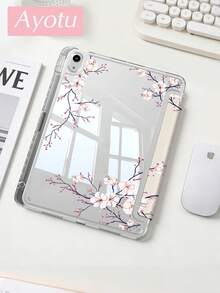 Ayotu 樱花图案平板电脑保护套，兼容 iPad Air 8 (M4) 2026 (11/13 英寸)、Air 11 英寸 M3 2025 / M2 2024、Air 第五代 2022、(A16) 11 英寸第十一代 2025，兼容三星 Galaxy Tab、Kindle Paperwhite 第十二代 2024，透明背壳，时尚图案保护套，具备自动休眠和唤醒功能，气囊保护，适合作为礼物和办公用品。 - 彩色 - 查看 3