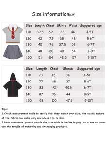 Bộ trang phục phù thủy cho trẻ em, áo choàng phù thủy, áo sơ mi, phụ kiện hóa trang Halloween/Lễ hội. - màu đen - Xem 10