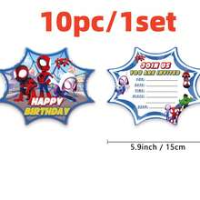 Marvel 蜘蛛侠主题儿童生日邀请卡、生日派对用品、同学聚会邀请卡、手写贺卡 - 彩色 - 查看 10