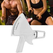 Regla de medición de grasa corporal blanca, dispositivo de medición de grasa corporal, calibrador de grasa cutánea profesional de doble resorte y cinta métrica, puede medir con precisión la grasa corporal y la forma del cuerpo. - Blanco - Ver 6