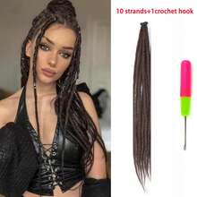 24 Inches Dreadlocks Extension 10 Strands Soft Synthetic Super Long Hippie Single Ended Dreads Ombre Blonde Loc Extensions Reggae Style Crochet Hair For Women - Multicolor - View 22
