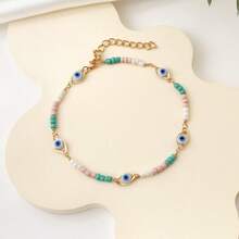 Handmade Beaded Bracelet With Diamond Eye And Cross Design, Maria Rosary Bracelet For Women - A - View 2