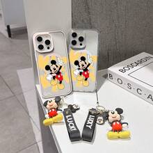 This Disney Mickey Mouse Pattern Lanyard Phone Case Features A Strong Magnetic Closure And Full Coverage Of Acrylic And TPU Material. It's Shockproof, Lightweight, And Suitable For IPhone17/16/11/13/15/15 Plus/15 Pro/15 Pro Max/12/14 Pro Max/11 Pro Max/12 Pro/12 Pro Max/13. It's A Popular Birthday Gift, Business Gift, Durable, Stain-Resistant, And Fingerprint-Resistant New Phone Case For Men And Women. It Also Includes A Mickey Mouse Phone Case And Mickey Mouse Doll Bracelet. Compatible With SamsungGalaxy S20, S21, S22, S23, And S24 Series. It's The Perfect Gift For Friends And Family. This Stylish Phone Case Is Fun, Lightweight, And Durable. IPhone17 Pro Max Phone Case, Minnie Phone Case. - màu đen - Xem 8