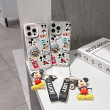 This Disney Mickey Mouse Pattern Lanyard Phone Case Features A Strong Magnetic Closure And Full Coverage Of Acrylic And TPU Material. It's Shockproof, Lightweight, And Suitable For IPhone17/16/11/13/15/15 Plus/15 Pro/15 Pro Max/12/14 Pro Max/11 Pro Max/12 Pro/12 Pro Max/13. It's A Popular Birthday Gift, Business Gift, Durable, Stain-Resistant, And Fingerprint-Resistant New Phone Case For Men And Women. It Also Includes A Mickey Mouse Phone Case And Mickey Mouse Doll Bracelet. Compatible With SamsungGalaxy S20, S21, S22, S23, And S24 Series. It's The Perfect Gift For Friends And Family. This Stylish Phone Case Is Fun, Lightweight, And Durable. IPhone17 Pro Max Phone Case, Minnie Phone Case. - 藍色 - 查看 8