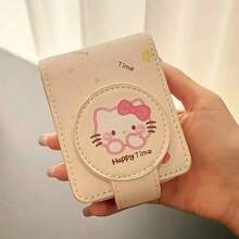 SANRIO Hello Kitty 唇膏收纳袋带镜子 - 可爱旅行收纳包，毕业和友谊礼物，可折叠设计，印有可爱图案，理想的化妆品收纳盒，唇膏架 | 趣味配件 | 耐用拉链封口，适用于 Hello Kitty 配件 - 彩色 - 查看 9