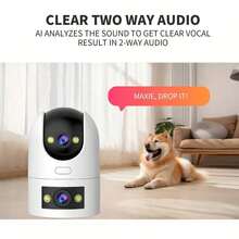 1296P 全高清 PTZ 无线网络摄像头 5G WiFi 双镜头双屏自动跟踪婴儿监护器街道安防摄像头 - 白色 - 查看 4