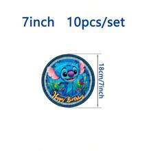 Bộ đồ dùng tiệc sinh nhật chủ đề Stitch & Lilo, màu xanh dương, phụ kiện tiệc sinh nhật Stitch, gian chụp ảnh chủ đề Stitch, đồ dùng dùng một lần cho tiệc mừng em bé. - Nhiều màu - Xem 4