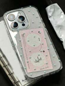 Sparkling Starlight Clear Phone Case, Compatible With 17 Pro Max/16/15/14/13/12 Pro Max/11, Cute Dreamy Glitter Shockproof Protective Cover, Korean Style Gift - Full Screen Little Stars - View 1