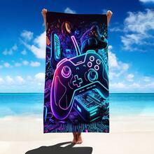 1 chiếc khăn tắm biển hình tay cầm chơi game phong cách Punk, khăn tắm biển cỡ lớn siêu mềm mại làm từ sợi microfiber, khăn tắm siêu thấm hút, thích hợp cho du lịch, hồ bơi, lặn, lướt sóng, yoga, cắm trại, có nhiều kích cỡ, phụ kiện bãi biển cho bãi biển, hồ bơi, du lịch, cắm trại, yoga. - Tay cầm chơi game phong cách Punk - Xem 2