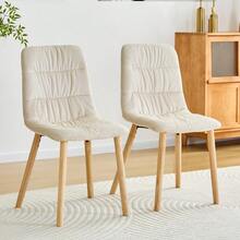 Sillas de comedor - Blanco + Madera + Tela + Madera maciza + Juego de 21 - Ver 2