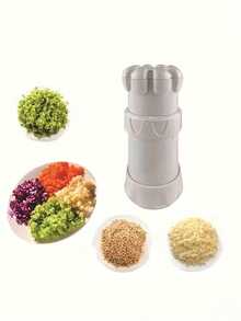 5-In-1 Heavy Duty Garlic Press With Stainless Steel Blades And Ergonomic Handle, 5-In-1 Multipurpose Food Processor For Pressing, Chopping, Peeling, Mincing And Mixing, Dishwasher , Space Saving - Multicolor - View 12