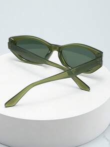 1副男士猫眼小框高品质PC材质眼镜，简约时尚，适合旅行、休闲、聚会、海滩、日常佩戴 - 綠框綠片 - 查看 3