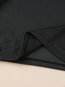 1 pieza de camiseta de manga corta para niñas, estilo veraniego, con elementos de estrellas y corazones, estampado de la linda palabra "Daddy", top casual versátil DX2842180g 100% algodón. - Negro - Ver 4