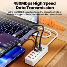 12-In-1 66W Fast Charging Power Adapter, 8-In-1 25W Fast Charging Power Adapter, Suitable For Wall Or Desktop Use, Supports USB Type-C Fast Charging, Multiple Ports And Charging Modes. USB Hub, Adapter, USB Extension Socket - View 3