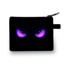 Funny 3D Grinning Face Zipper Coin Purse, Portable Mini Change Pouch For Coins Cards Keys Wallet In Colourful,Festive Game Printed Wallet - Casual Style, Polyester Material - View 9
