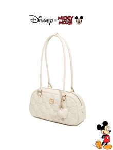 Túi xách nữ kiểu dáng bowling chần bông họa tiết trái tim hợp tác cùng Disney Mickey Mouse - Có quai xách tay và quai đeo vai. - Nhiều màu - Xem 6