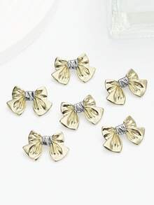 6pcs/Pack Bowknot Classical Elegant Metal Buttons, Decorative Hand-Sewn Buttons For Coats, Sweaters, Suits, Uniforms, School Uniforms, DIY Bags, Gift Boxes, Gift Crafts Accessories - Multicolor - View 10