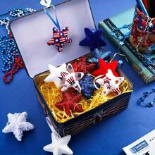 6pcs 4th Of July Patriotic Star Decorations, Red White Blue Glitter Mini American Stars, Suitable For Memorial Day, Veterans Day - 6Pcs - View 2