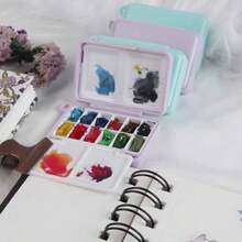 1pc Watercolor Paint Storage Box, Mini Portable Palette, 12-Compartment Color Pigment Container - Single Piece - View 5