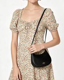 Kate Spade KS PAIGE Cute Hobo Bag Leather Crossbody Bag for Women Top Zip Shoulder Bag Ladies' Casual Cross Body Purse with Adjustable Strap - 黑色 - 查看 8