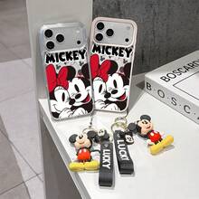 This Disney Mickey Mouse Pattern Lanyard Phone Case Features A Strong Magnetic Closure And Full Coverage Of Acrylic And TPU Material. It's Shockproof, Lightweight, And Suitable For IPhone17/16/11/13/15/15 Plus/15 Pro/15 Pro Max/12/14 Pro Max/11 Pro Max/12 Pro/12 Pro Max/13. It's A Popular Birthday Gift, Business Gift, Durable, Stain-Resistant, And Fingerprint-Resistant New Phone Case For Men And Women. It Also Includes A Mickey Mouse Phone Case And Mickey Mouse Doll Bracelet. Compatible With SamsungGalaxy S20, S21, S22, S23, And S24 Series. It's The Perfect Gift For Friends And Family. This Stylish Phone Case Is Fun, Lightweight, And Durable. IPhone17 Pro Max Phone Case, Minnie Phone Case. - Trong sáng - Xem 3