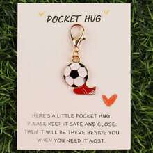 1pc/5pcs Soccer Pocket Hug Enamel Keychain Set Football Lover Motivational Gift For Players Fans - Multicolor - View 13